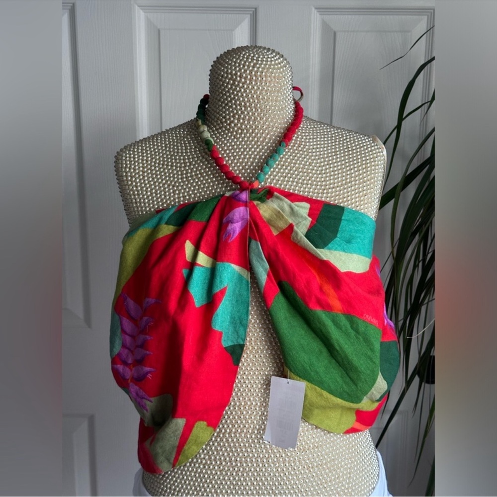 FARM Rio Heliconia Linen Halter Top - Picture 9 of 13